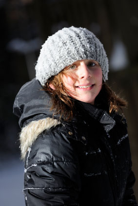Girl Outdoors in Winter