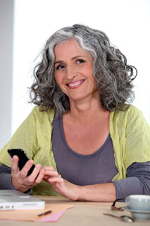 Senior with her smartphone
