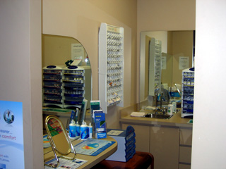 Contact Lens fitting areaa in Calgary optometry's SOuth (Avenida Place) location