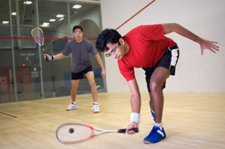 Squash Player-With Ptescription Sports goggles